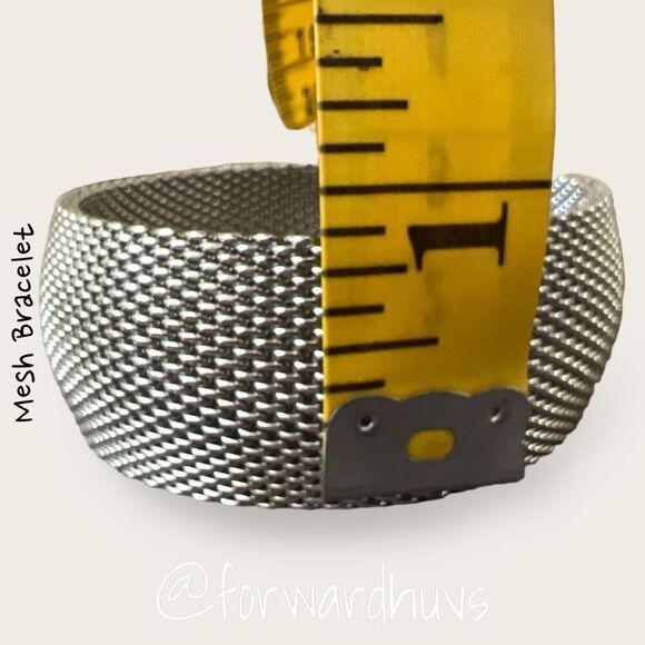 Stainless Steel Silver Tone Mesh Bracelet - Picture 7 of 10